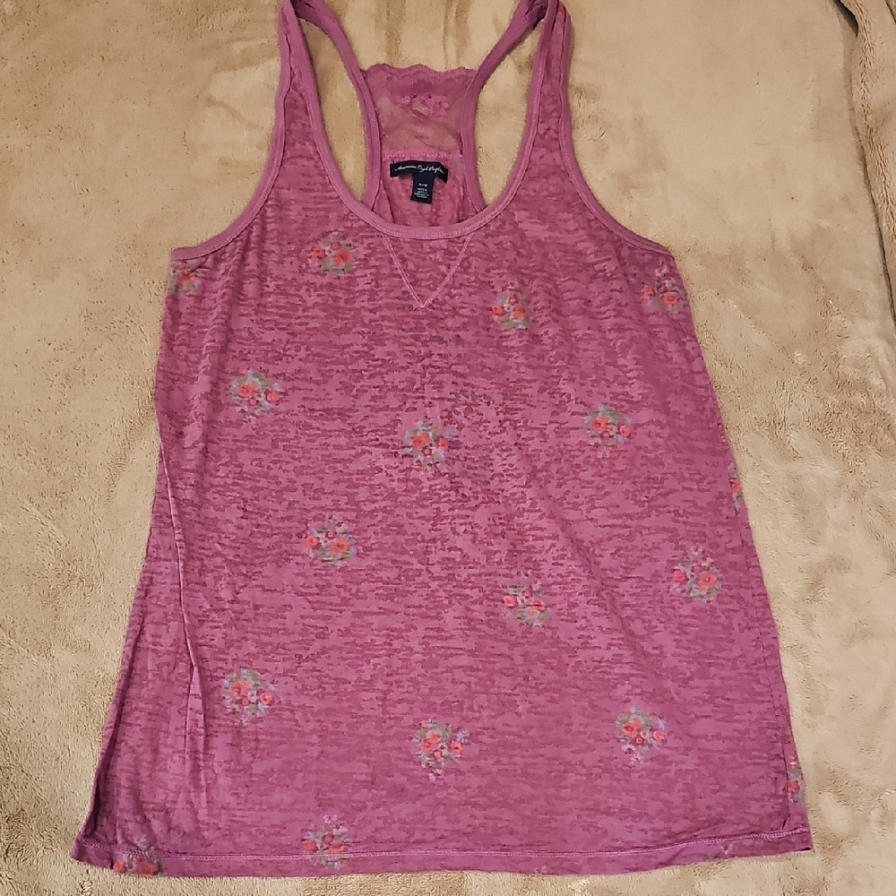 Women's Pink Floral Tank Top